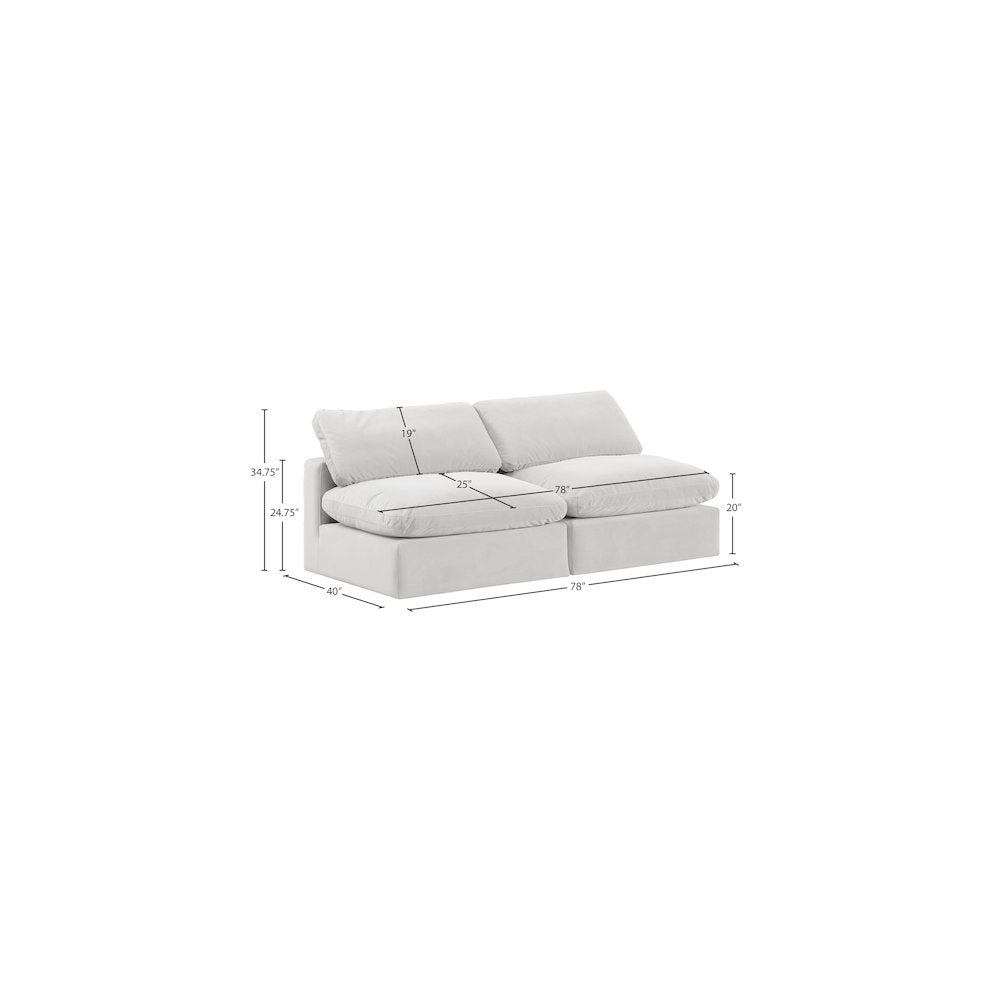 Comfy Cream Velvet Modular Sofa