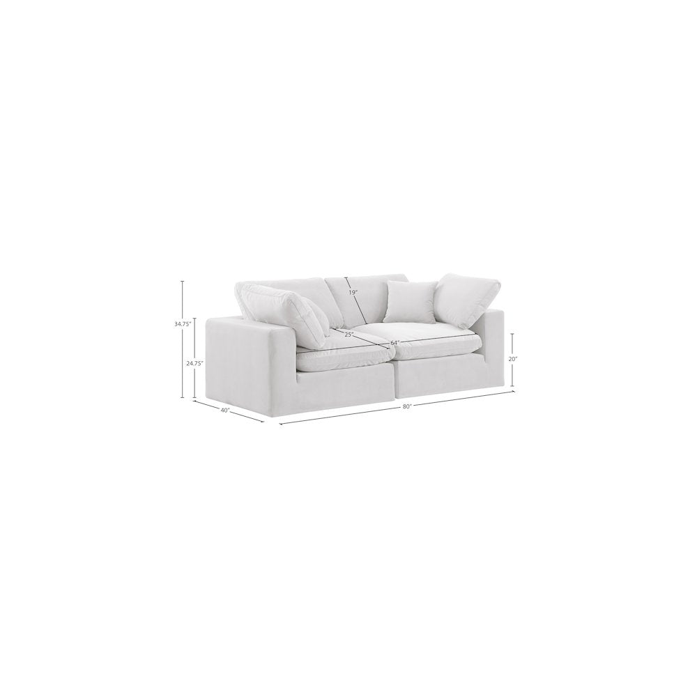 Comfy Cream Velvet Modular Sofa