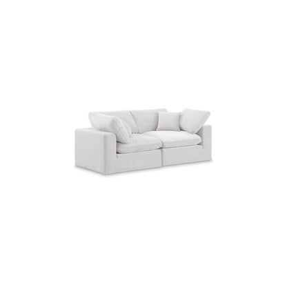 Comfy Cream Velvet Modular Sofa