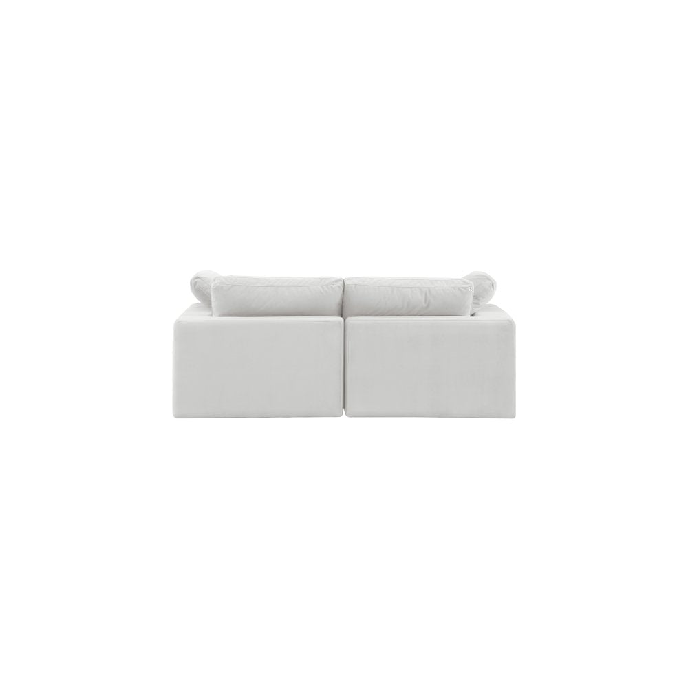 Comfy Cream Velvet Modular Sofa