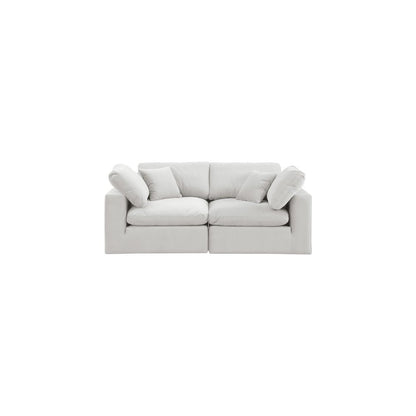 Comfy Cream Velvet Modular Sofa