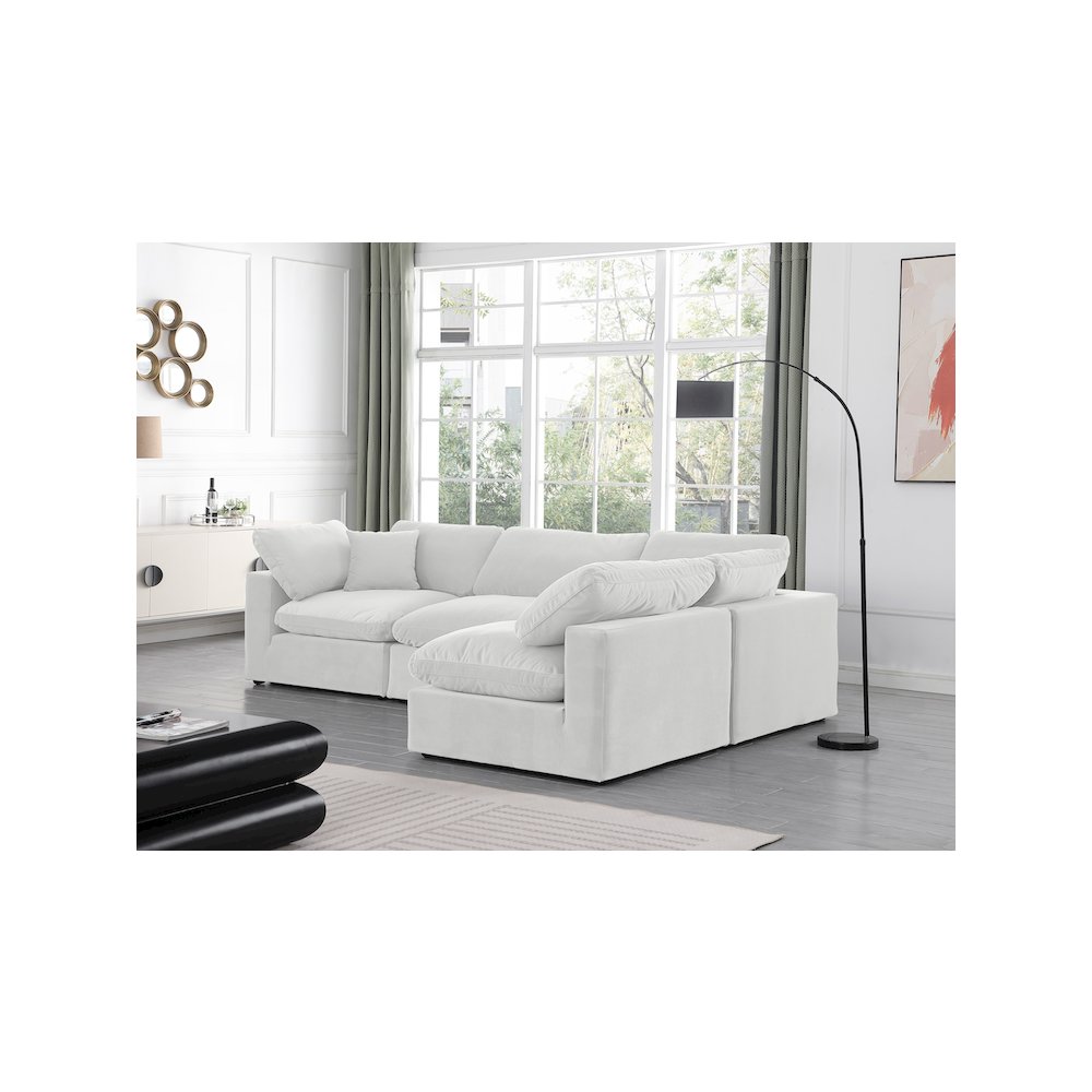 Comfy Cream Velvet Modular Sectional