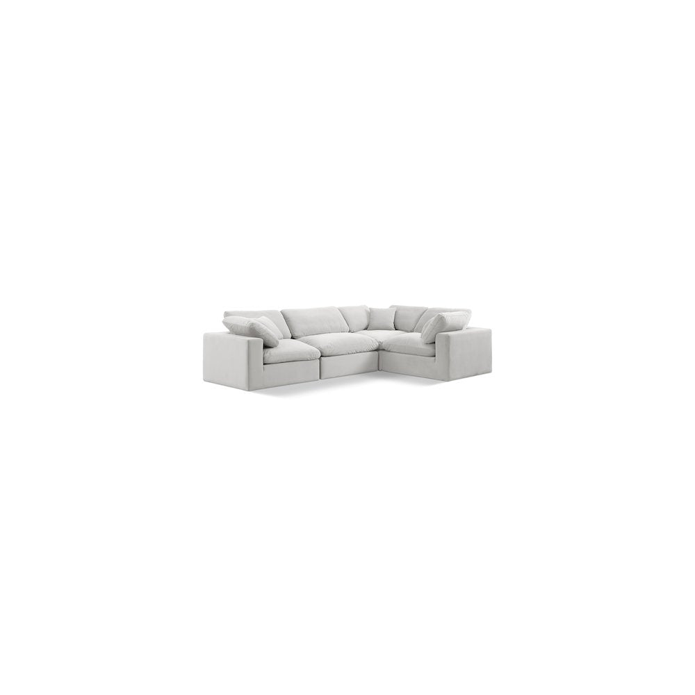 Comfy Cream Velvet Modular Sectional