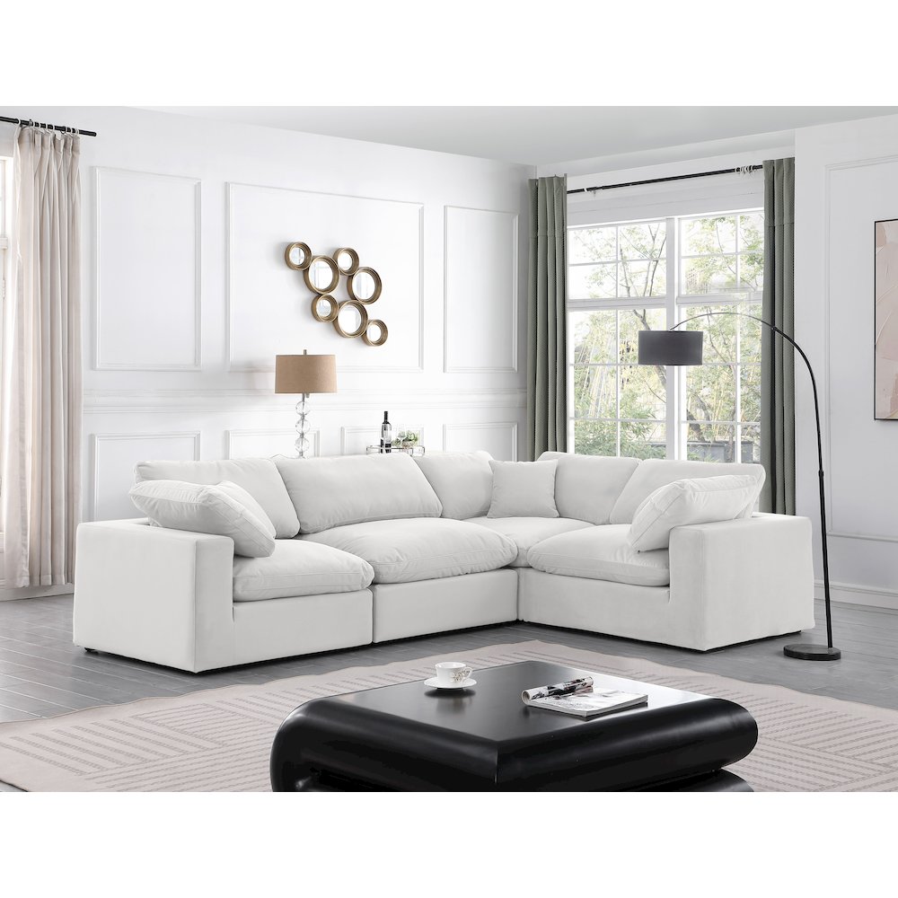 Comfy Cream Velvet Modular Sectional