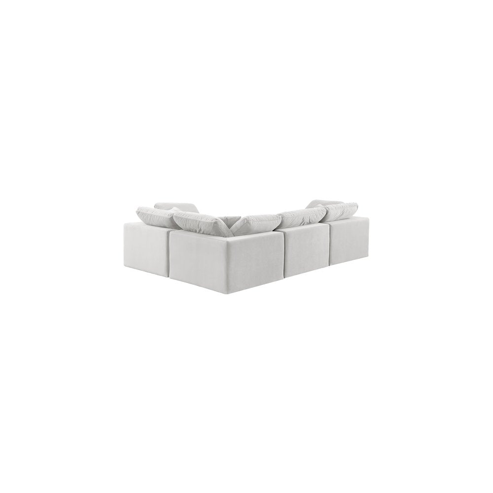 Comfy Cream Velvet Modular Sectional