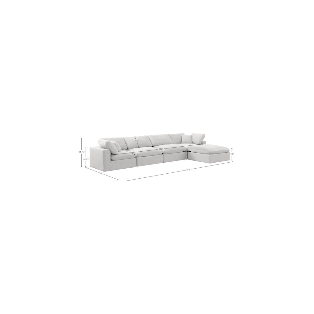 Comfy Cream Velvet Modular Sectional