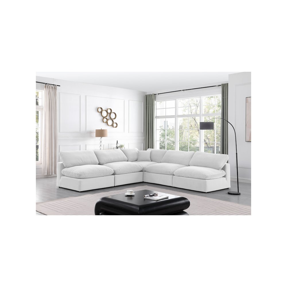 Comfy Cream Velvet Modular Sectional