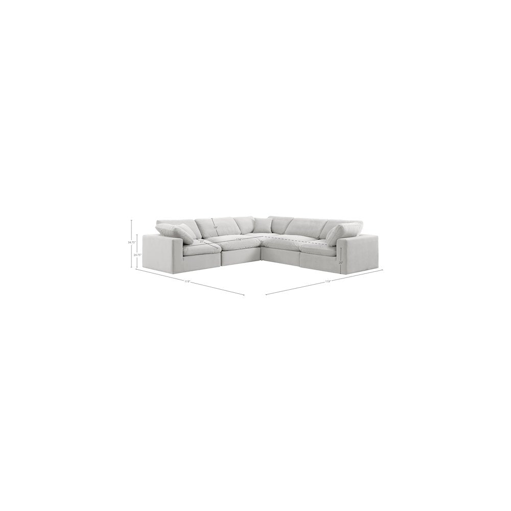 Comfy Cream Velvet Modular Sectional