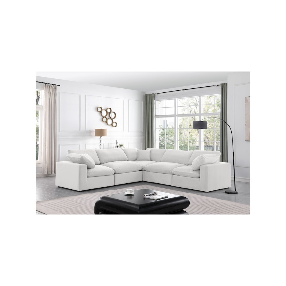 Comfy Cream Velvet Modular Sectional