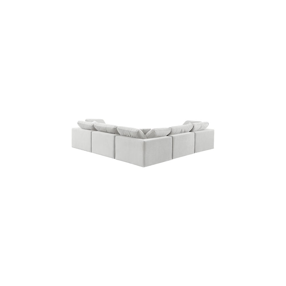 Comfy Cream Velvet Modular Sectional