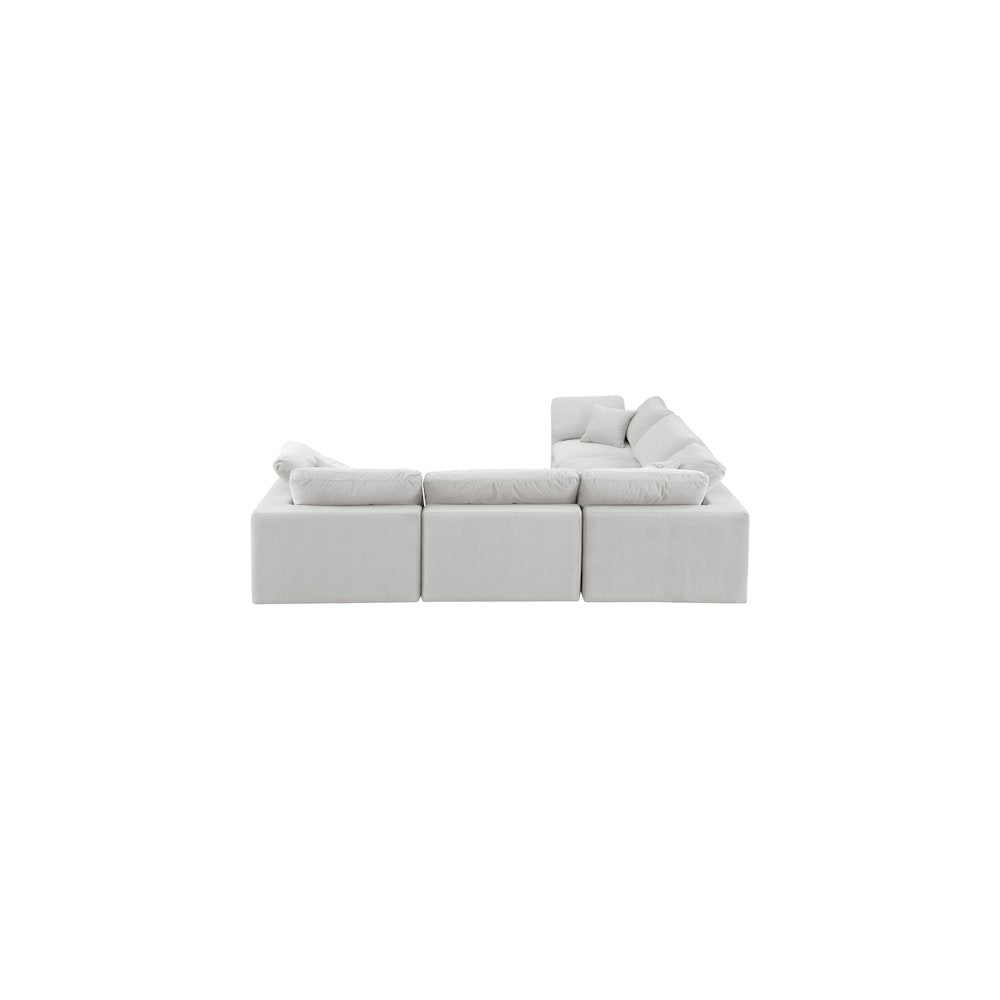 Comfy Cream Velvet Modular Sectional