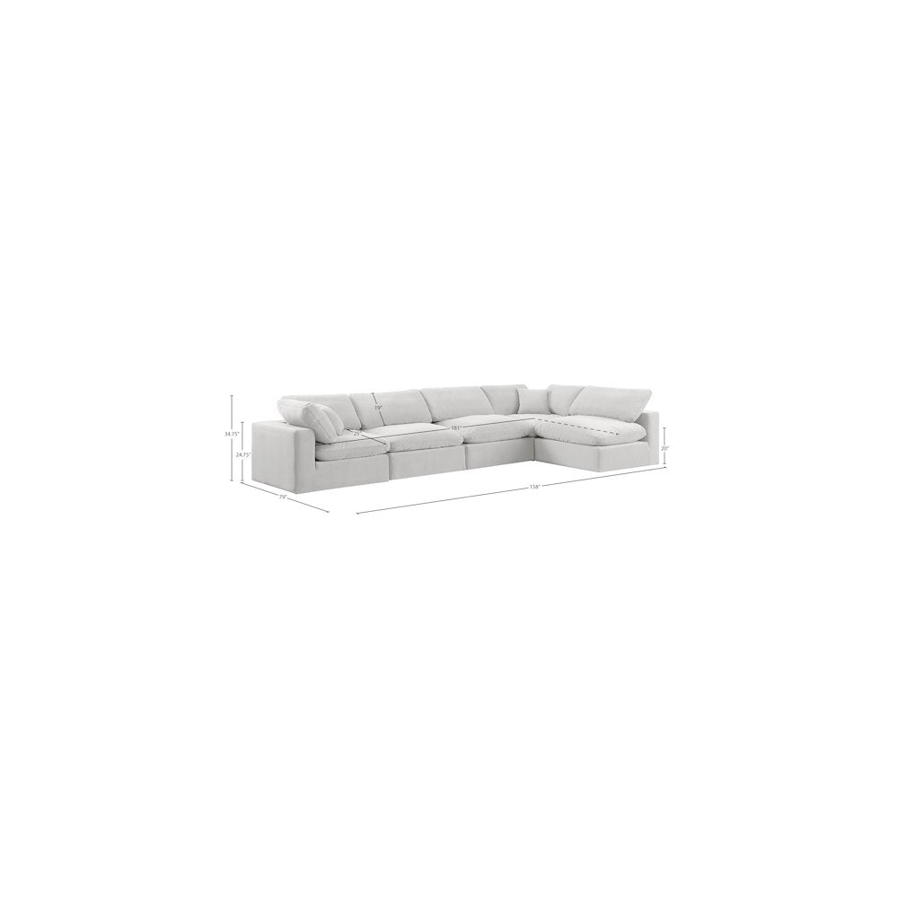Comfy Cream Velvet Modular Sectional
