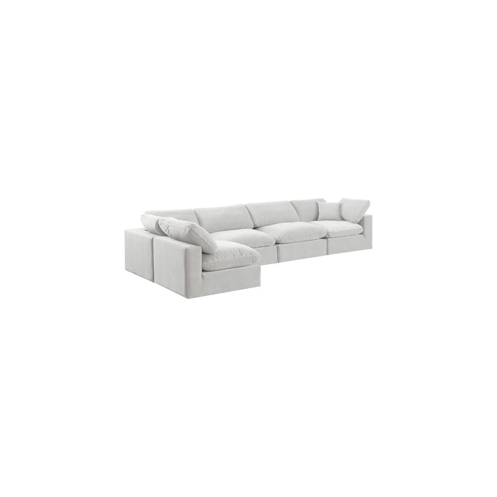 Comfy Cream Velvet Modular Sectional
