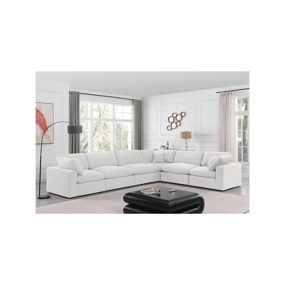 Comfy Cream Velvet Modular Sectional
