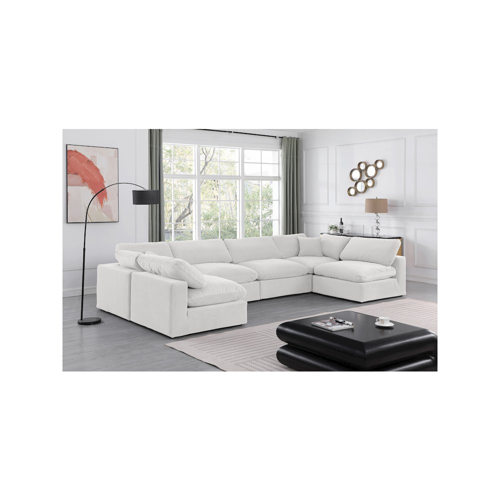Comfy Cream Velvet Modular Sectional