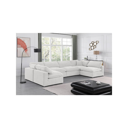 Comfy Cream Velvet Modular Sectional