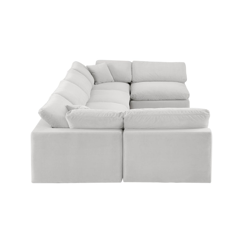 Comfy Cream Velvet Modular Sectional