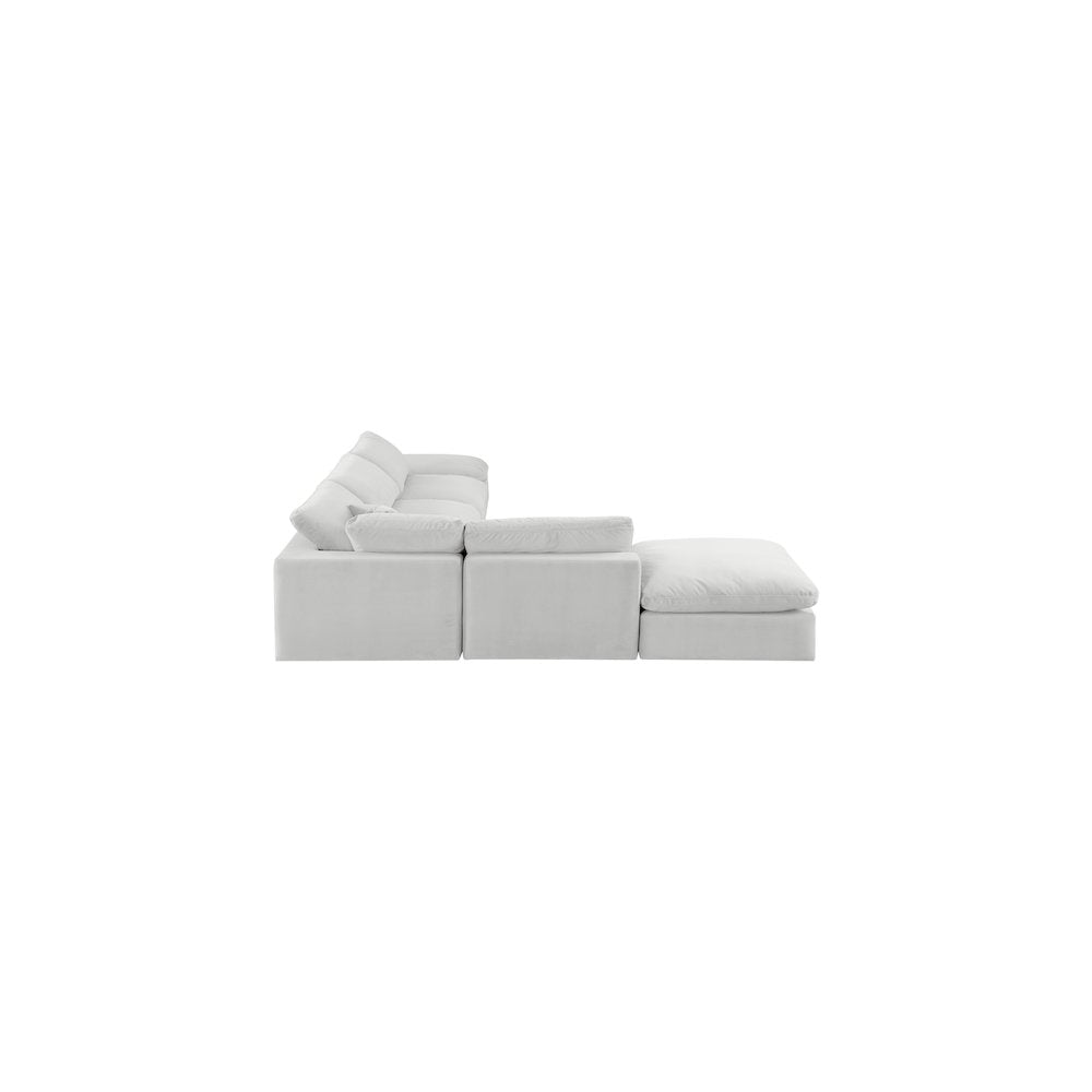 Comfy Cream Velvet Modular Sectional