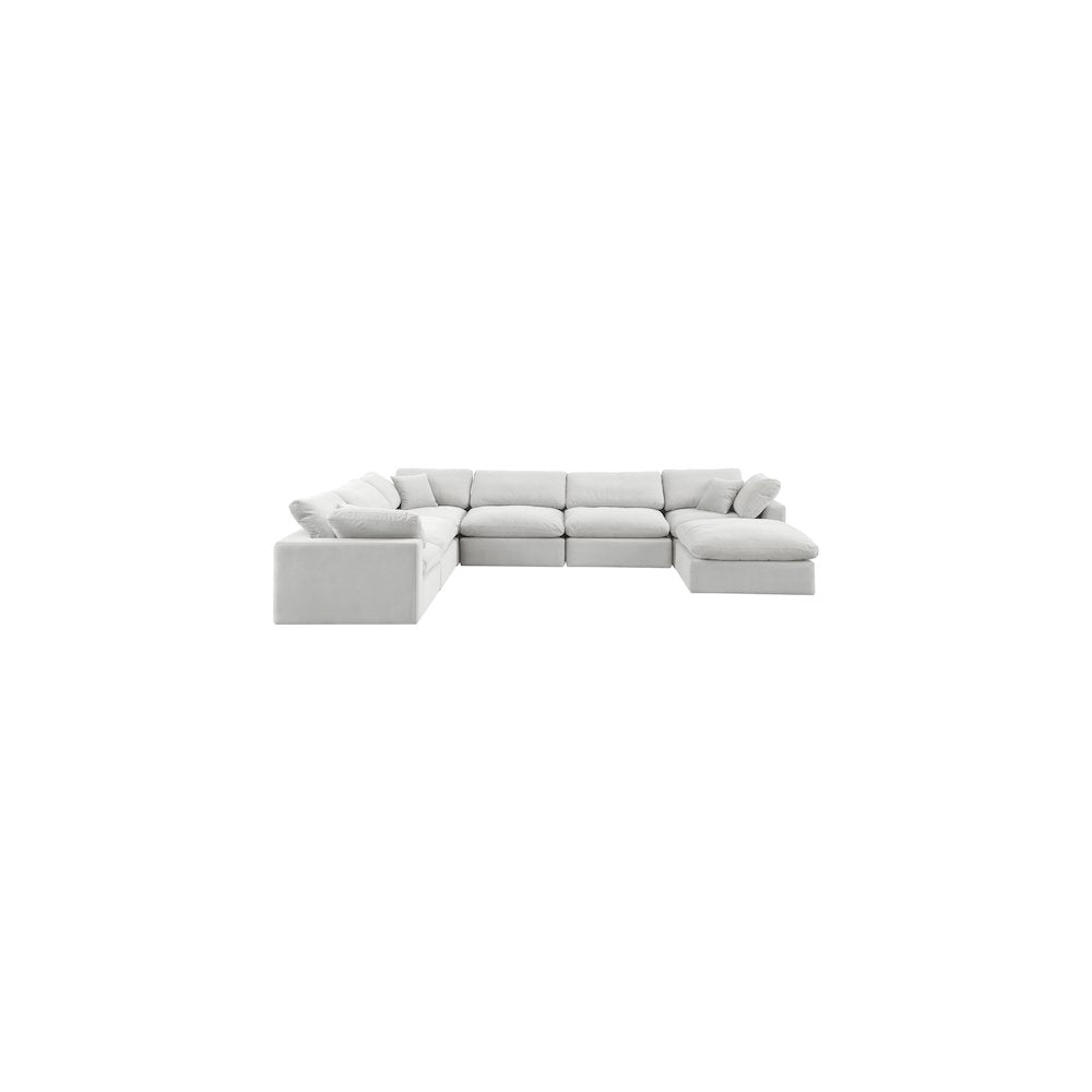Comfy Cream Velvet Modular Sectional