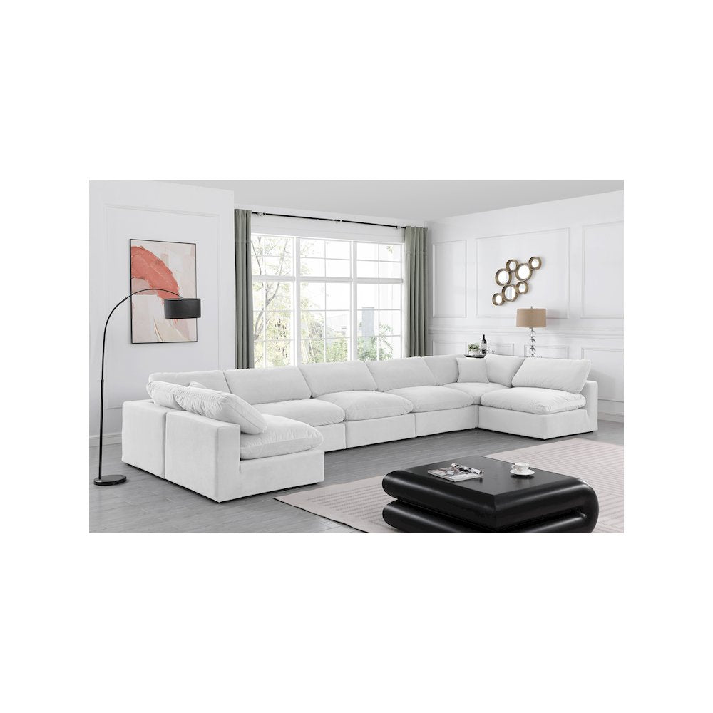 Comfy Cream Velvet Modular Sectional