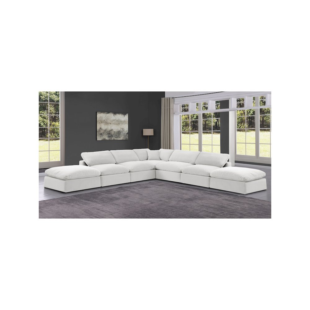 Comfy Cream Velvet Modular Sectional