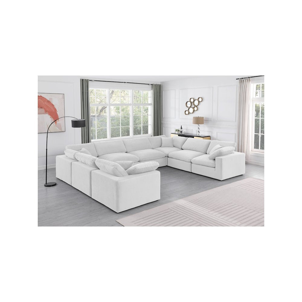 Comfy Cream Velvet Modular Sectional