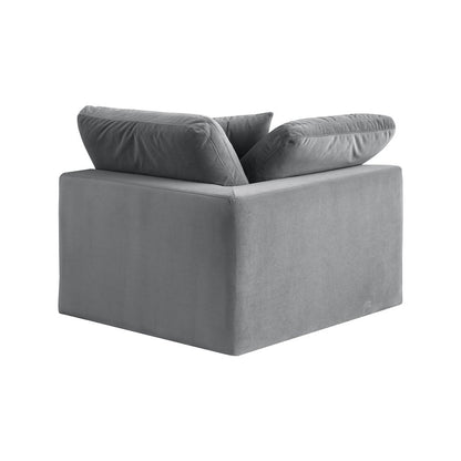 Comfy Grey Velvet Modular Corner Chair