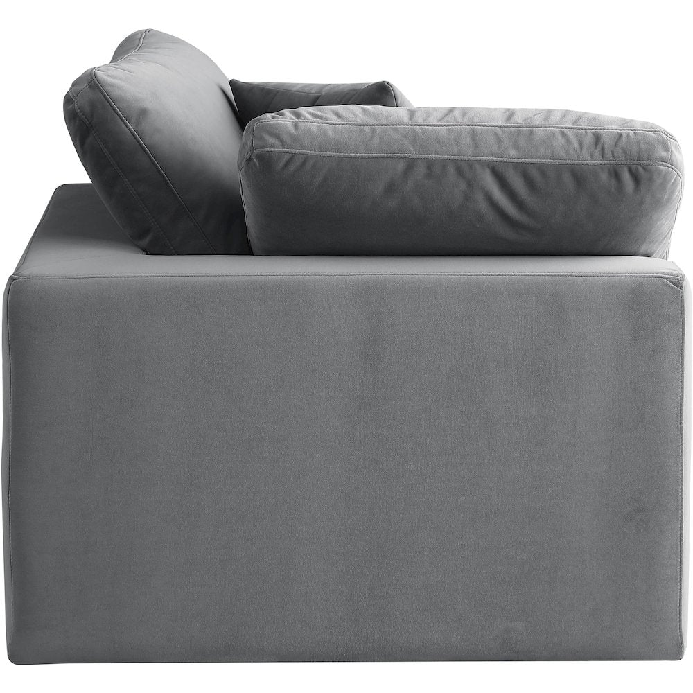 Comfy Grey Velvet Modular Corner Chair