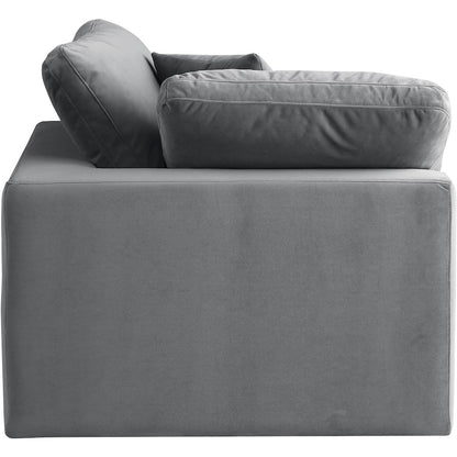 Comfy Grey Velvet Modular Corner Chair