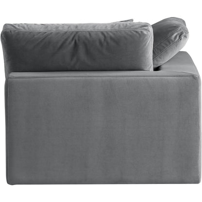 Comfy Grey Velvet Modular Corner Chair