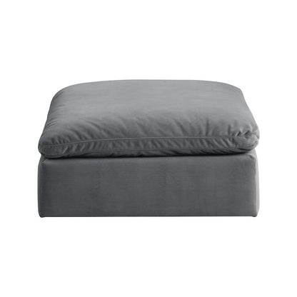 Comfy Grey Velvet Modular Ottoman