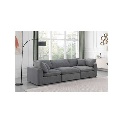 Comfy Grey Velvet Modular Sofa