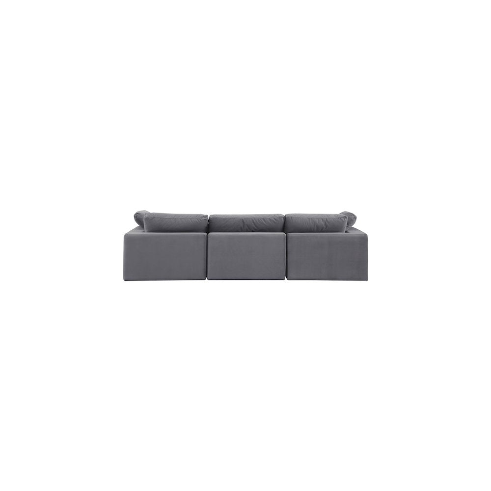 Comfy Grey Velvet Modular Sofa