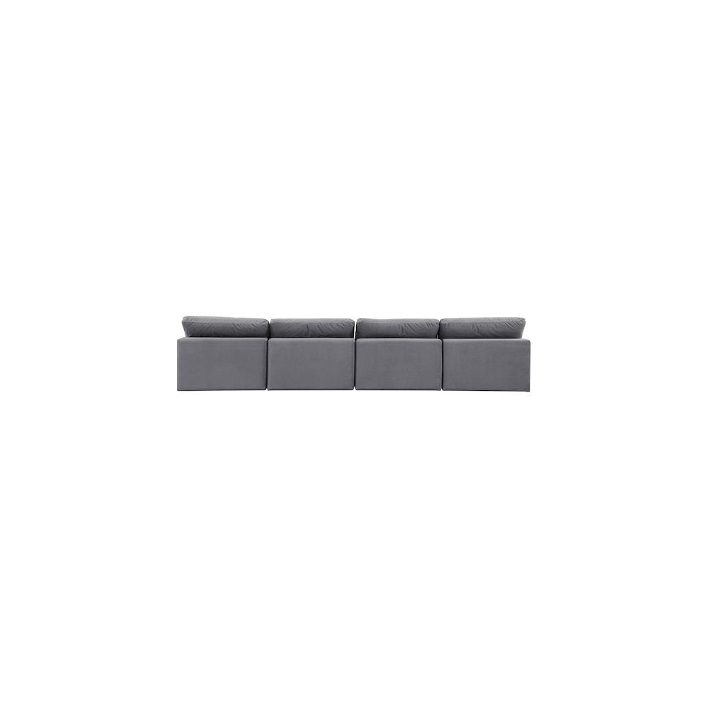 Comfy Grey Velvet Modular Sofa
