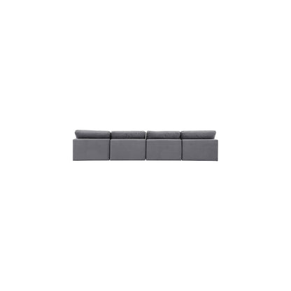 Comfy Grey Velvet Modular Sofa