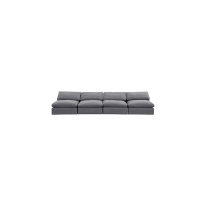 Comfy Grey Velvet Modular Sofa