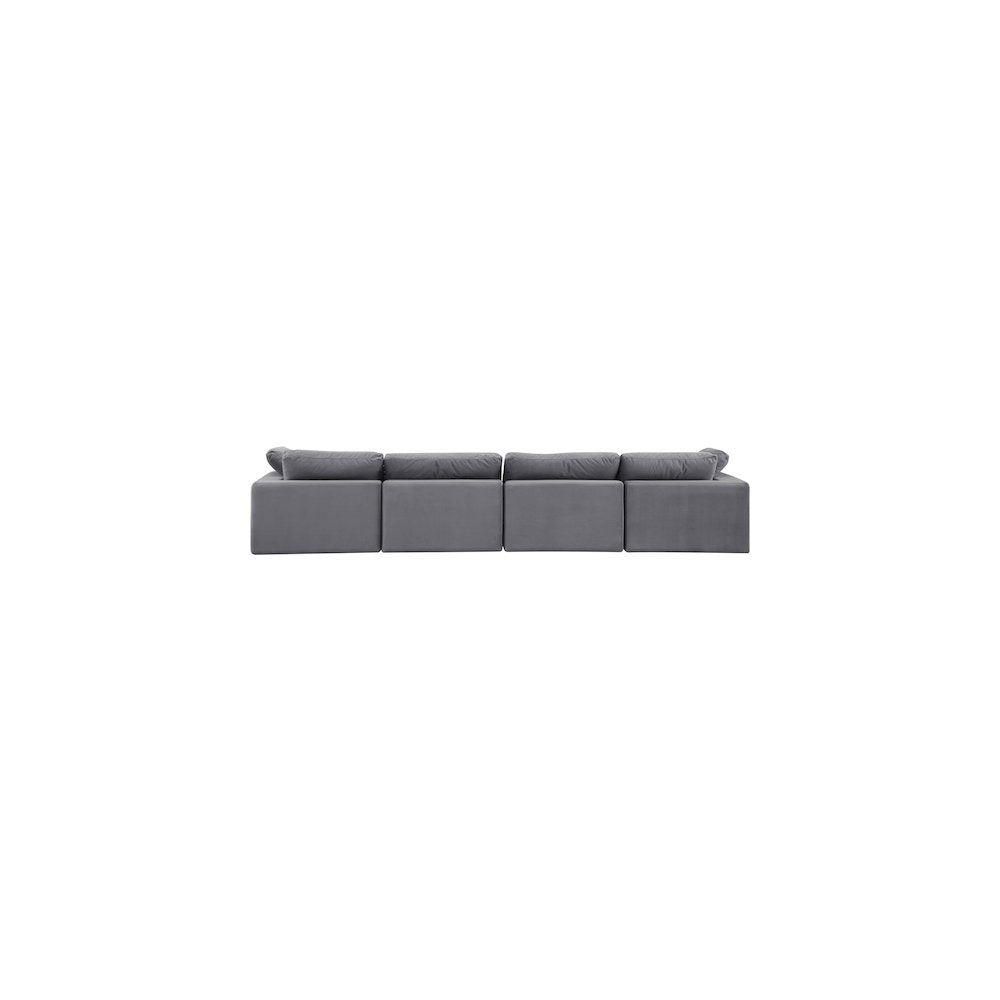 Comfy Grey Velvet Modular Sofa