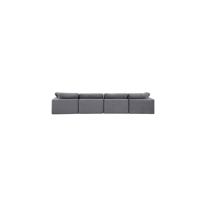 Comfy Grey Velvet Modular Sofa
