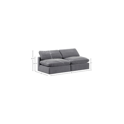 Comfy Grey Velvet Modular Sofa