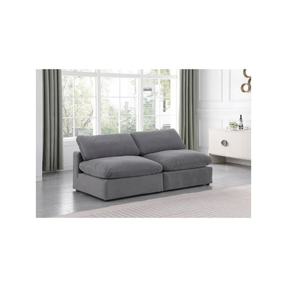Comfy Grey Velvet Modular Sofa