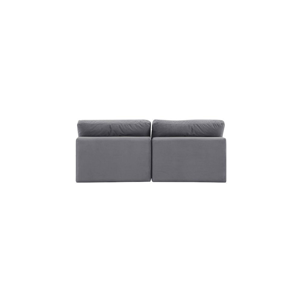 Comfy Grey Velvet Modular Sofa