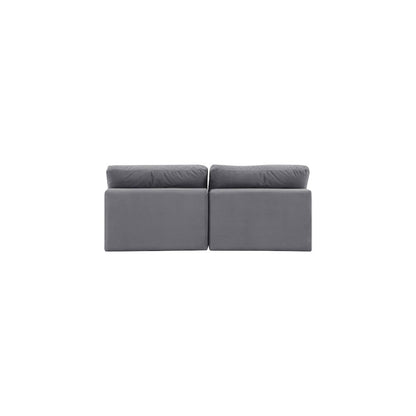 Comfy Grey Velvet Modular Sofa