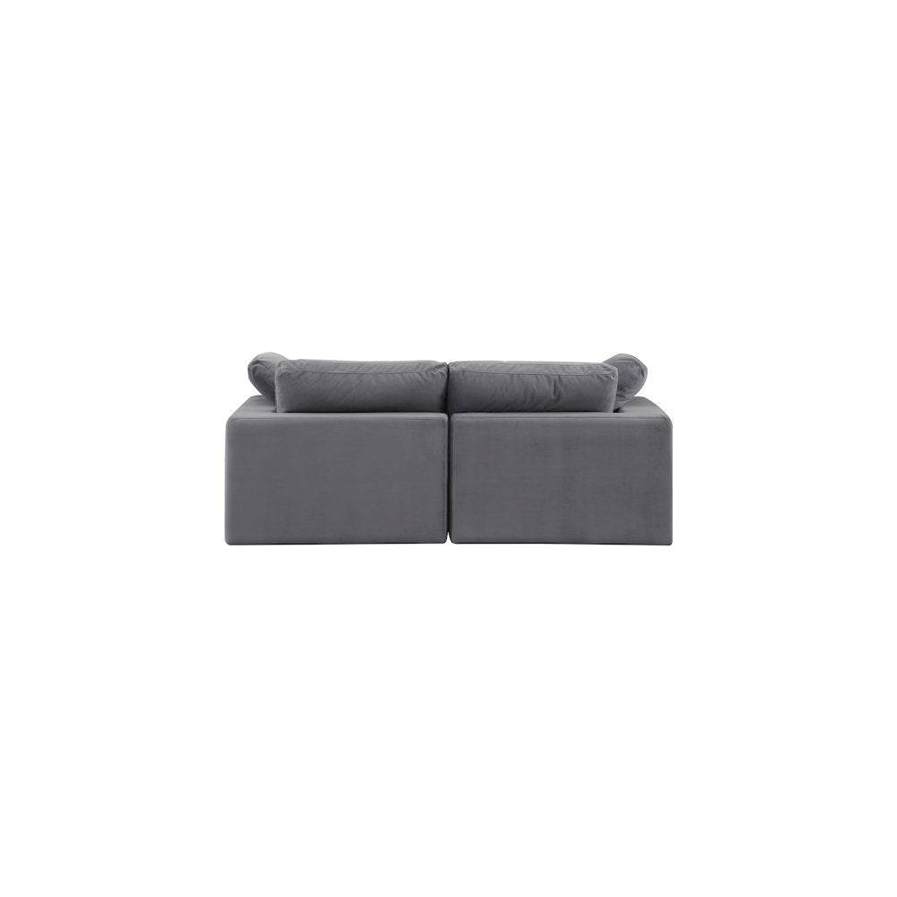 Comfy Grey Velvet Modular Sofa