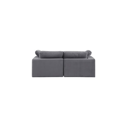 Comfy Grey Velvet Modular Sofa