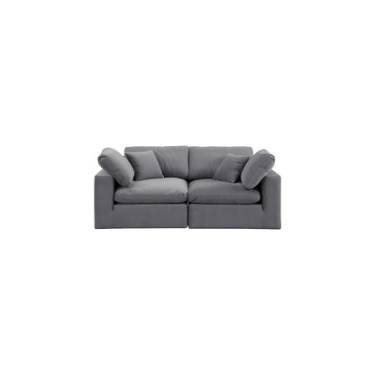 Comfy Grey Velvet Modular Sofa