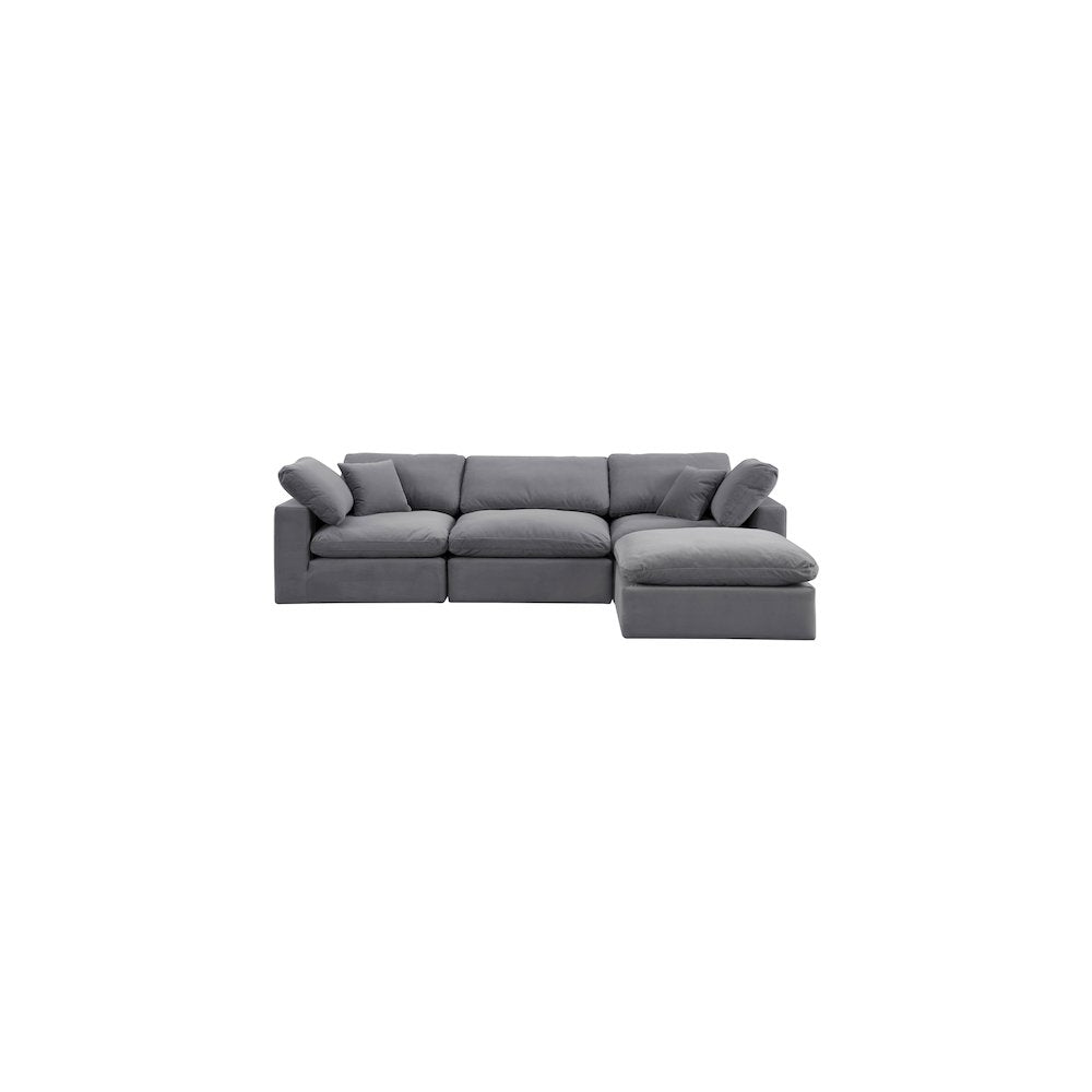 Comfy Grey Velvet Modular Sectional