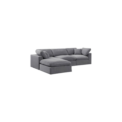 Comfy Grey Velvet Modular Sectional