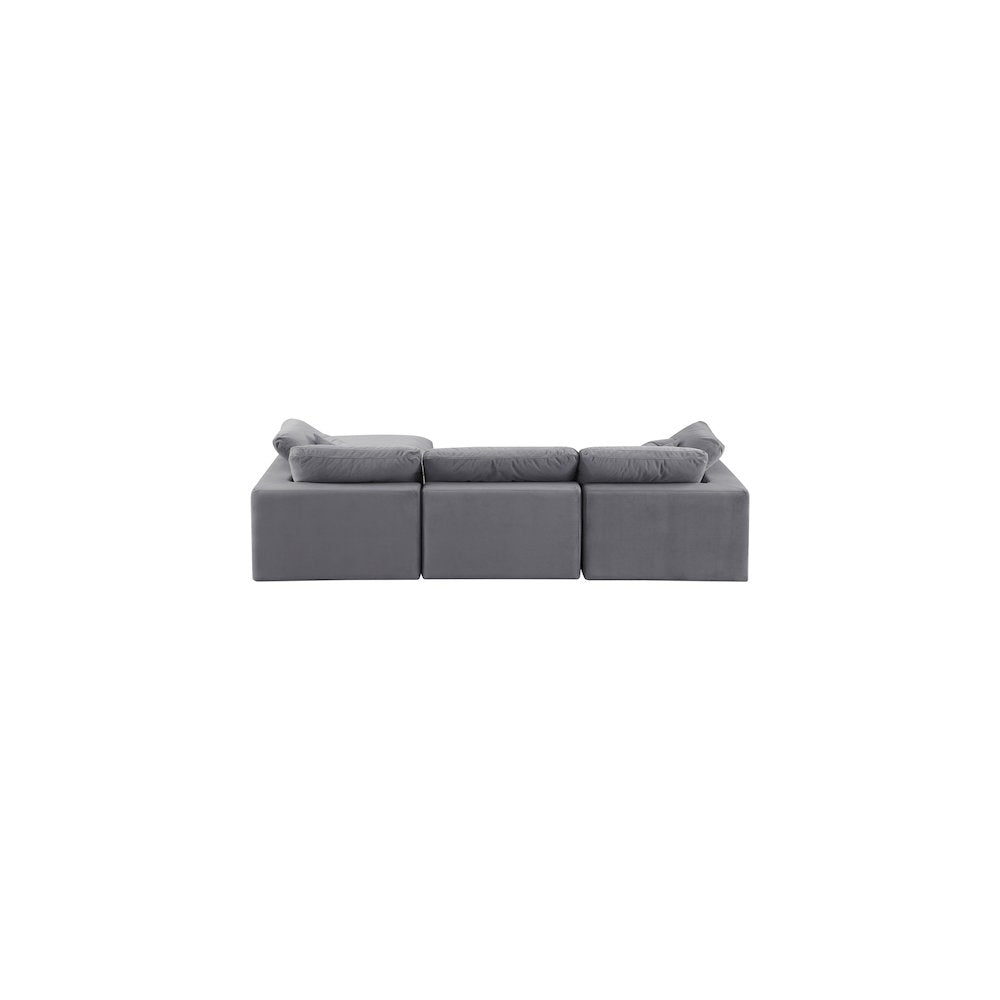 Comfy Grey Velvet Modular Sectional