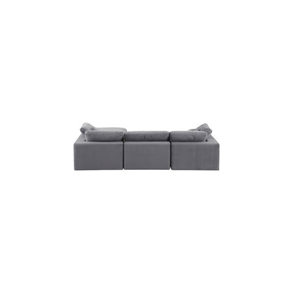 Comfy Grey Velvet Modular Sectional