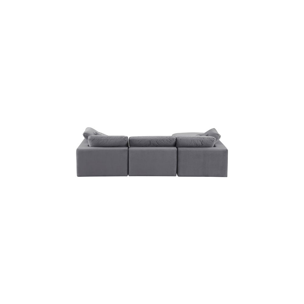 Comfy Grey Velvet Modular Sectional